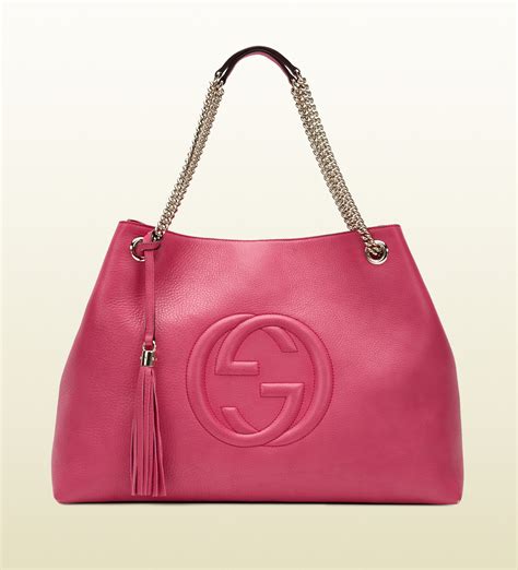 rosa gucci tasche|gucci leather shoulder bag.